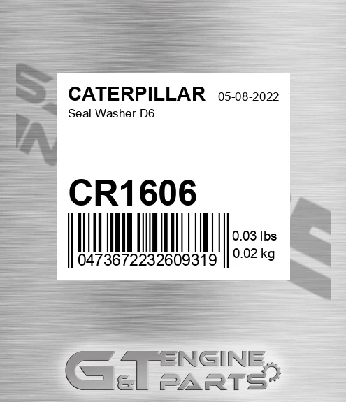CR1606 Seal Washer D6