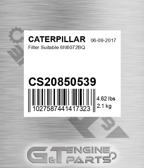 CS20850539 Filter Suitable 6n6072bq