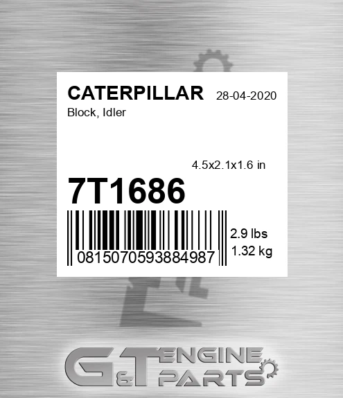 7T1686 Block, Idler for CATERPILLAR