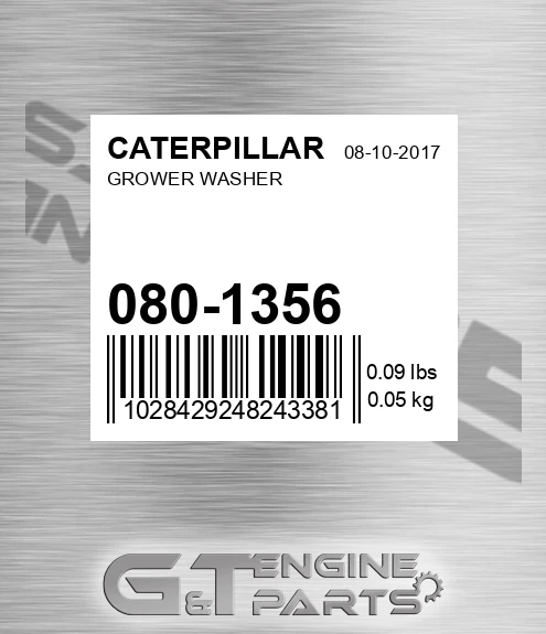 080-1356 Grower Washer for CATERPILLAR