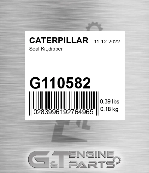 G110582 Seal Kit,dipper