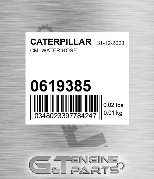 061-9385 Cm. Water Hose for CATERPILLAR