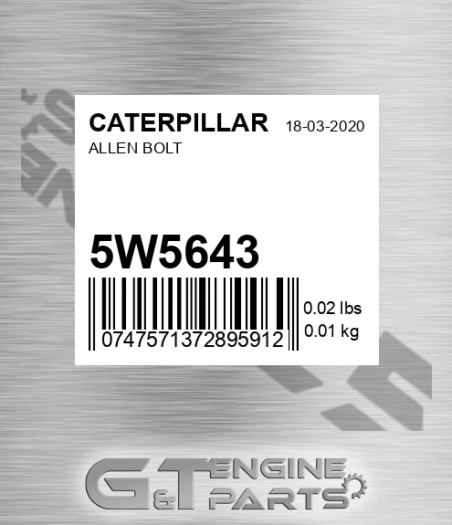 5W-5643 Allen Bolt for CATERPILLAR