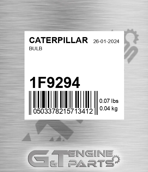 1F9294 Bulb for CATERPILLAR