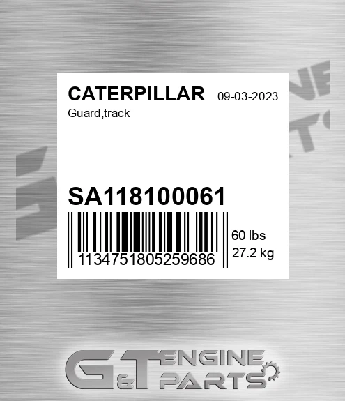 SA118100061 Guard,track for CATERPILLAR