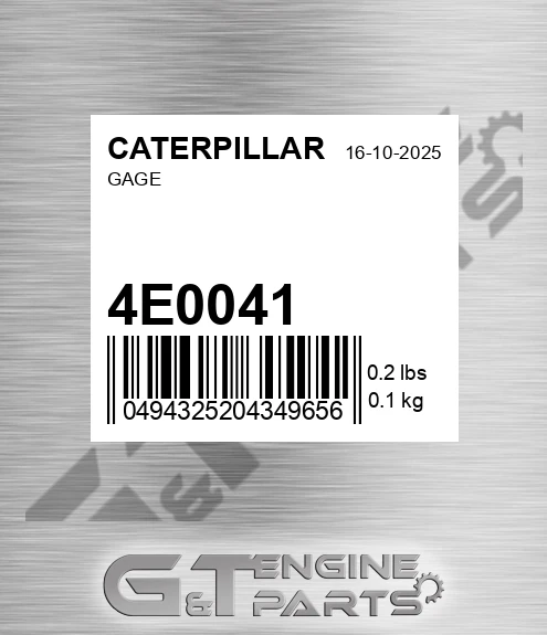 4E0041 Gage for CATERPILLAR
