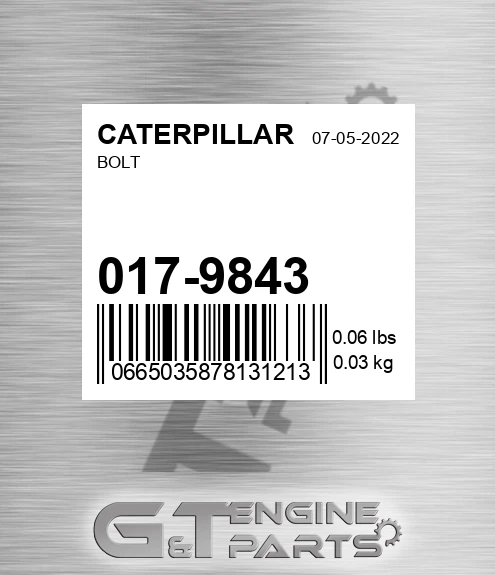 017-9843 Bolt for CATERPILLAR