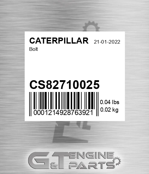 CS82710025 Bolt for CATERPILLAR