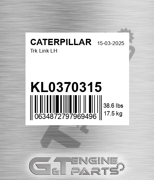 KL0370315 Trk Link Lh for CATERPILLAR