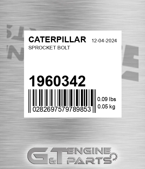 196-0342 Sprocket Bolt for CATERPILLAR