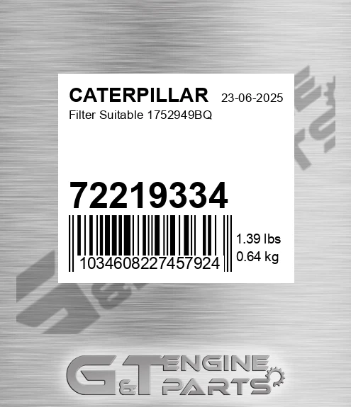 72219334 Filter Suitable 1752949bq