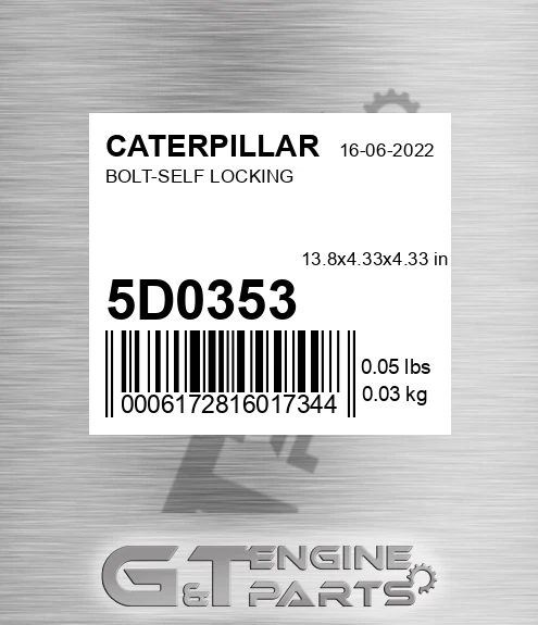 5D0353 Bolt-self Locking for CATERPILLAR
