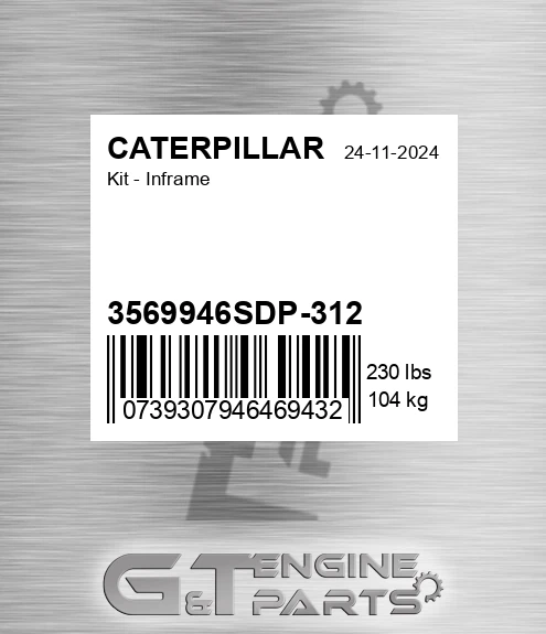 3569946SDP-312 Kit - Inframe for CATERPILLAR