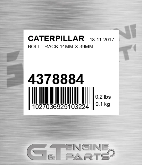 4378884 Bolt Track 14mm X 39mm