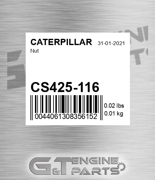 CS425-116 CATERPILLAR Nut