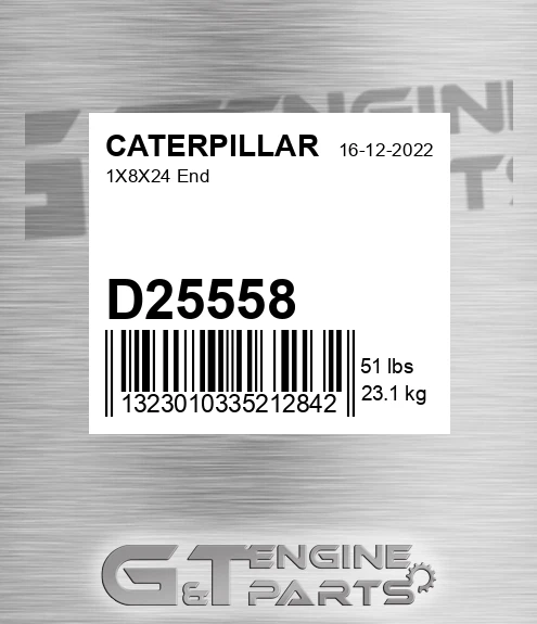 D25558 1x8x24 End for CATERPILLAR