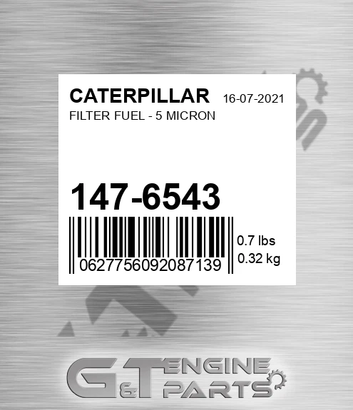 147-6543 Filter Fuel - 5 Micron for CATERPILLAR