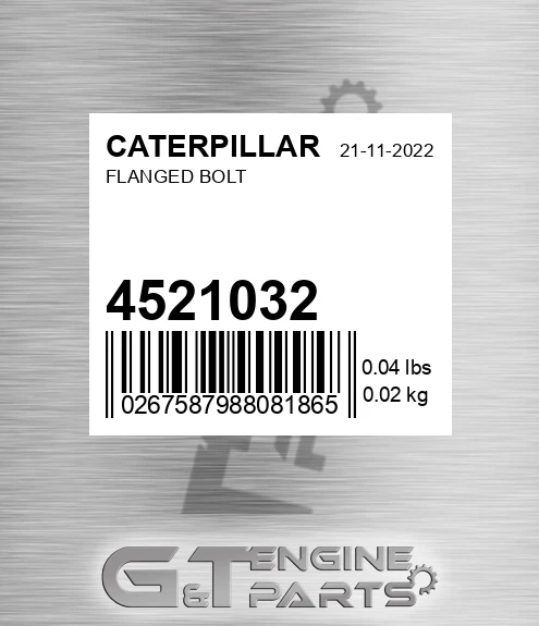 452-1032 Flanged Bolt for CATERPILLAR
