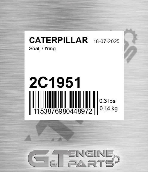 2C1951 CATERPILLAR Seal, O'ring