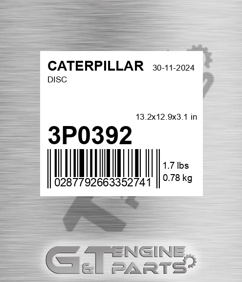 3P-0392 Disc for CATERPILLAR