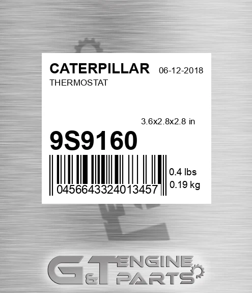 9S-9160 Thermostat for CATERPILLAR