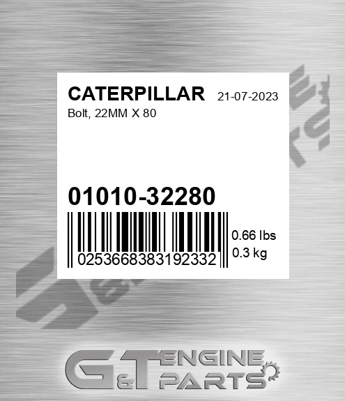 01010-32280 Bolt, 22mm X 80