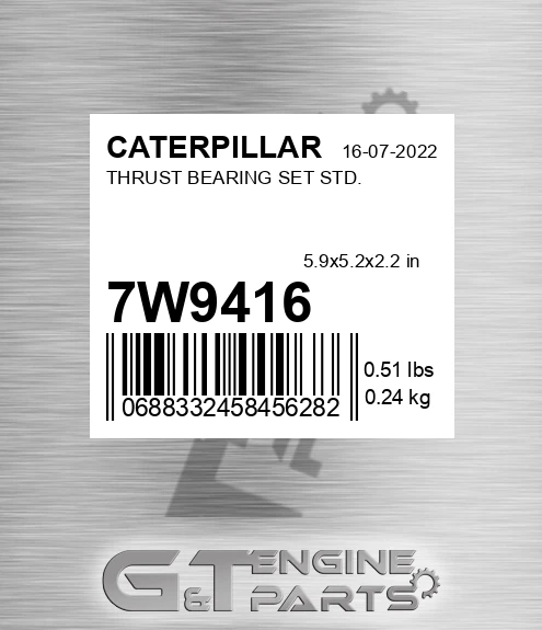7W-9416 Thrust Bearing Set Std. for CATERPILLAR
