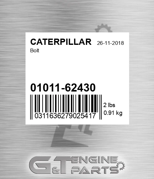 01011-62430 Bolt for CATERPILLAR