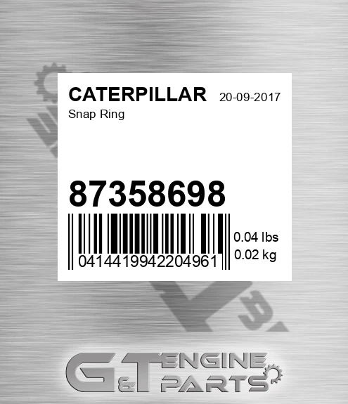 87358698 Snap Ring