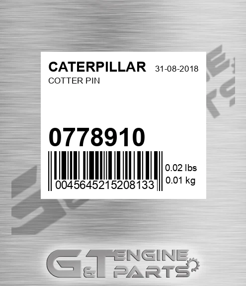 077-8910 Cotter Pin for CATERPILLAR