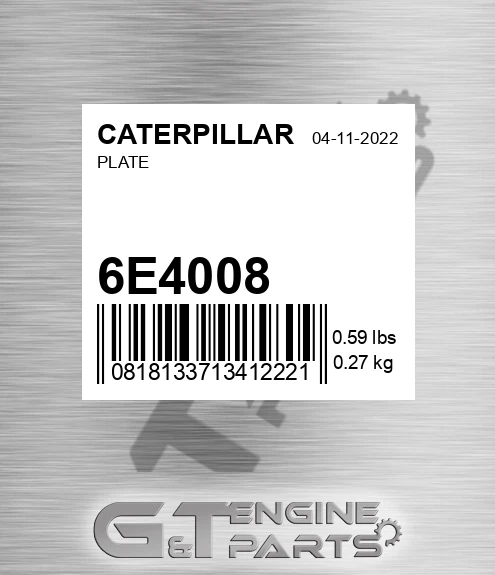 6E-4008 Plate for CATERPILLAR