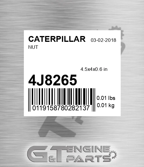 4J-8265 Nut for CATERPILLAR