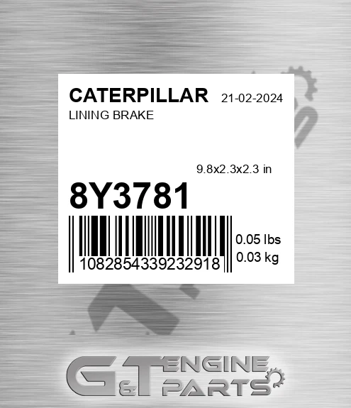 8Y-3781 Lining Brake