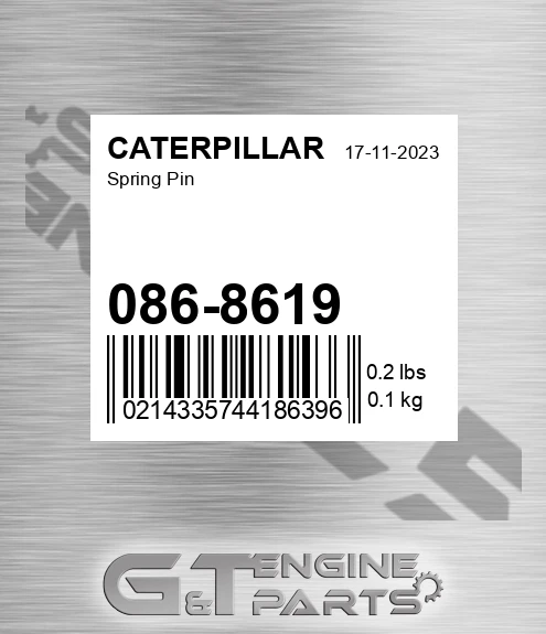 086-8619 Spring Pin for CATERPILLAR