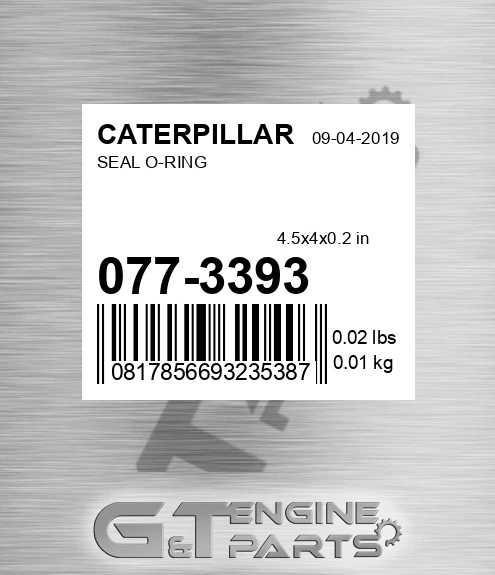 077-3393 Seal O-ring for CATERPILLAR
