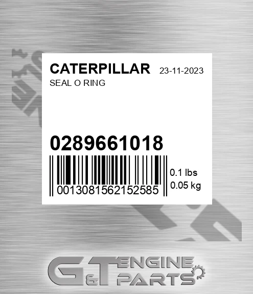 0289661018 Seal O Ring for CATERPILLAR