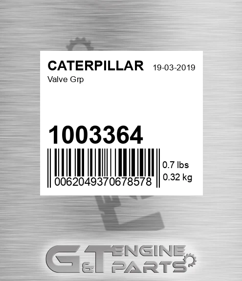 1003364 Valve Grp for CATERPILLAR