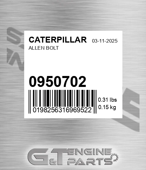 095-0702 Allen Bolt for CATERPILLAR