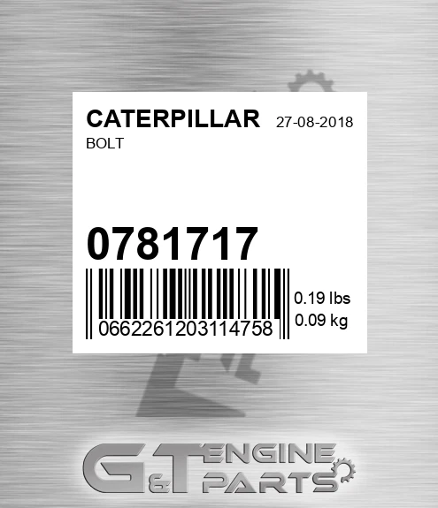 078-1717 Bolt for CATERPILLAR