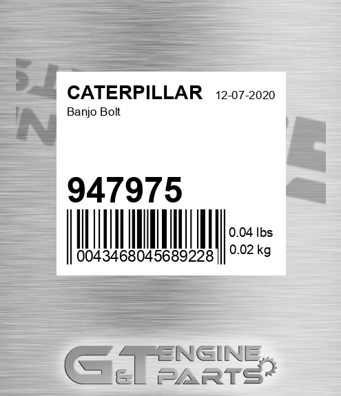 947975 Banjo Bolt for CATERPILLAR