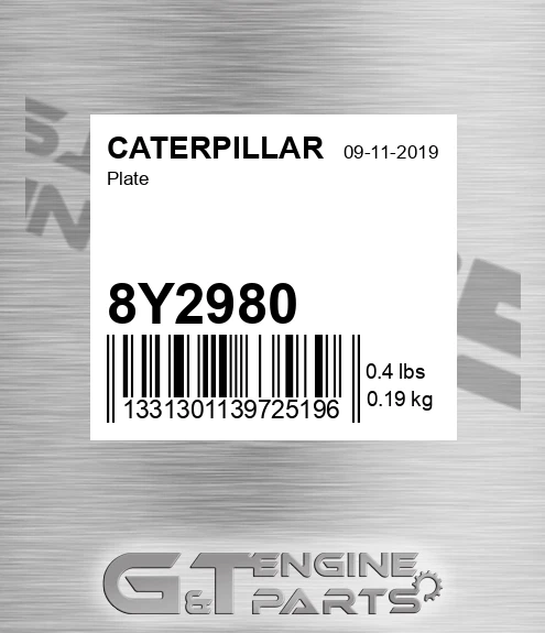 8Y2980 Plate