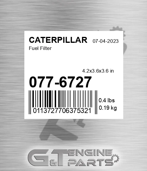 077-6727 Fuel Filter for CATERPILLAR