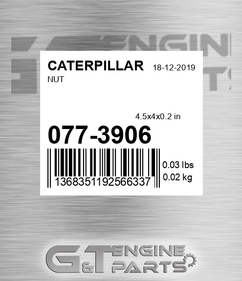 077-3906 Nut for CATERPILLAR