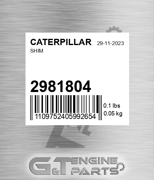 298-1804 Shim for CATERPILLAR