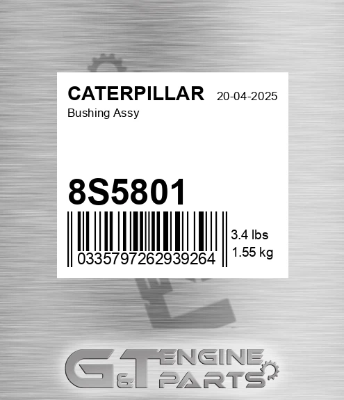 8S5801 Bushing Assy for CATERPILLAR