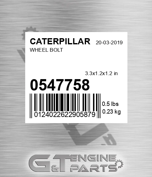 054-7758 Wheel Bolt for CATERPILLAR