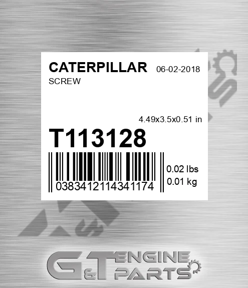 T113128 Screw for CATERPILLAR