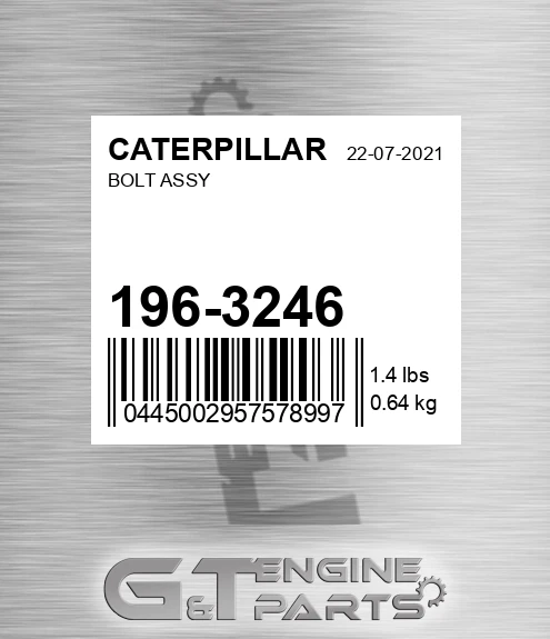 196-3246 Bolt Assy