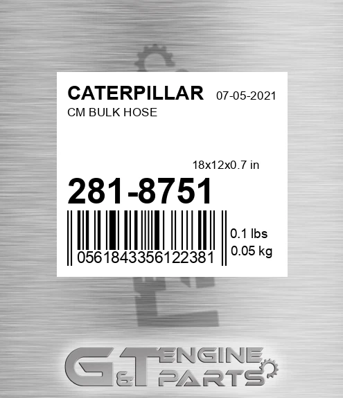 281-8751 CATERPILLAR Cm Bulk Hose