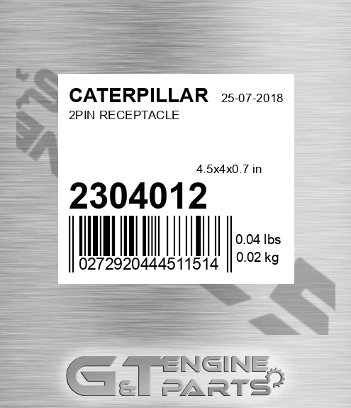 230-4012 2pin Receptacle